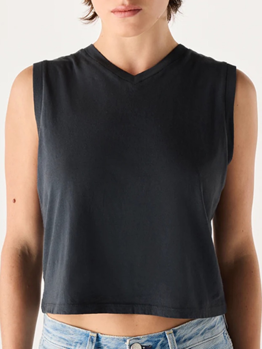 AMO “June” muscle tank in vintage black size M